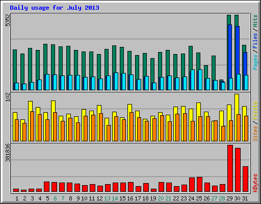 Daily usage for July 2013
