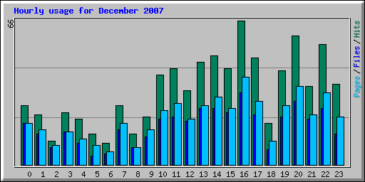 Hourly usage for December 2007
