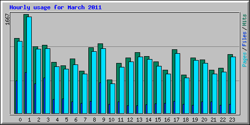 Hourly usage for March 2011