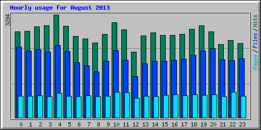Hourly usage for August 2013