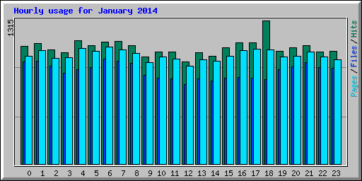 Hourly usage for January 2014
